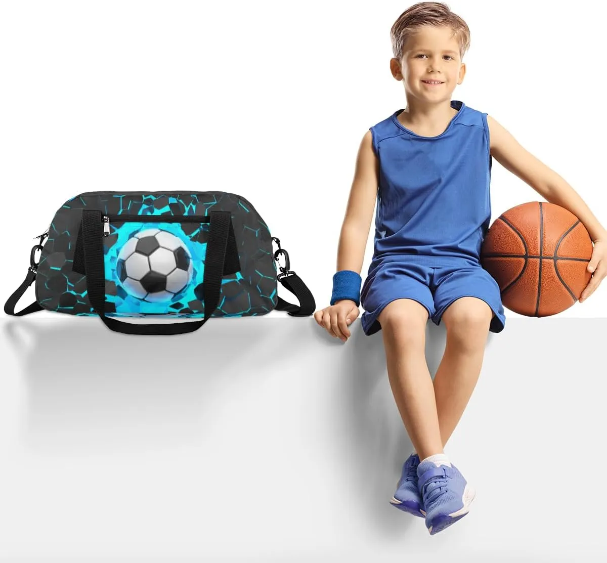 Football Soccer Overnight Duffel Bags Waterproof & Tear Resistant Sport Bag Small Packable Duffle Bag for Travel Gym，Personalized Duffle Bag for Boys Girls Women Kid gymnastics bag