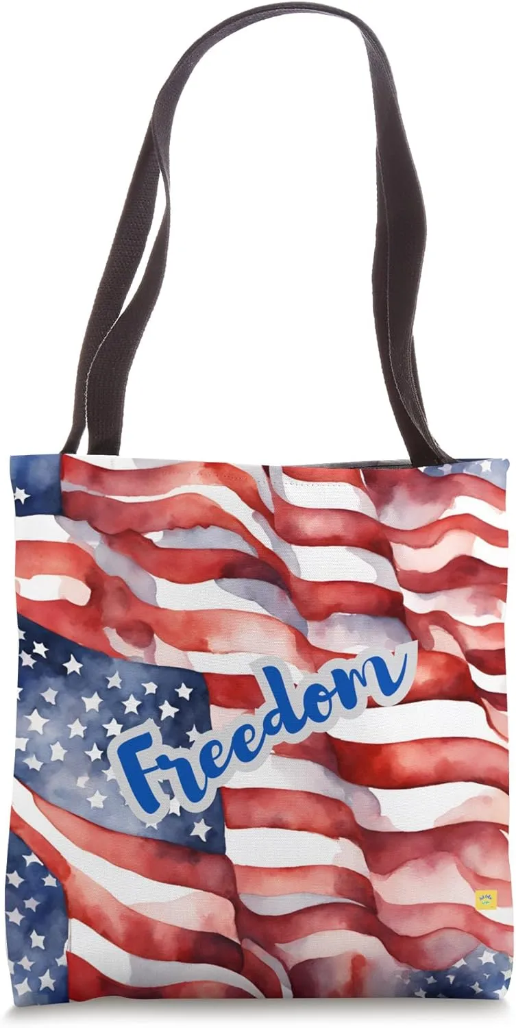 Freedom Flag USA Making a statement in colors and icons Tote Bag