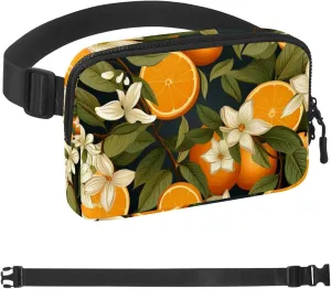 Fresh Flowers and Oranges-707 Belt Bag for Men and Women Fanny Pack,Belt Bag with Adjustable Strap,Fashion Crossbody Everywhere Belt Bag for Travel Outdoors Running Hiking