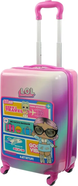 FUL Unisex Kid's L.O.L Surprise Rolling Luggage, Hardshell Carry On Suitcase with Wheels, Gradient
