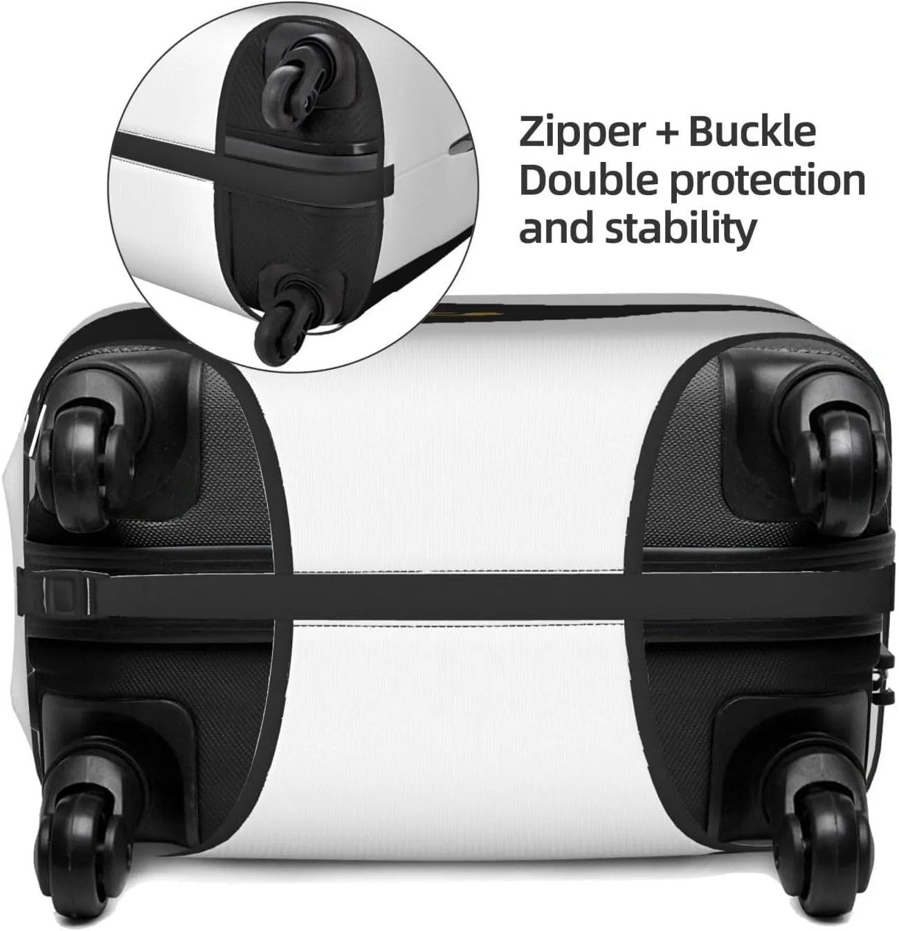 Funny Black Cat Travel Luggage Cover Fits 18-32 Inch Luggage, Stretch Suitcase Cover Protector with Concealed Zipper for Wheeled Suitcase Tsa Approved