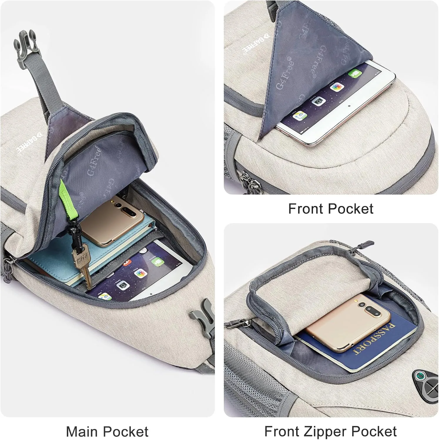 G4Free RFID Sling Bag Crossbody Backpack Small Chest Shoulder Bag Hiking Outdoor