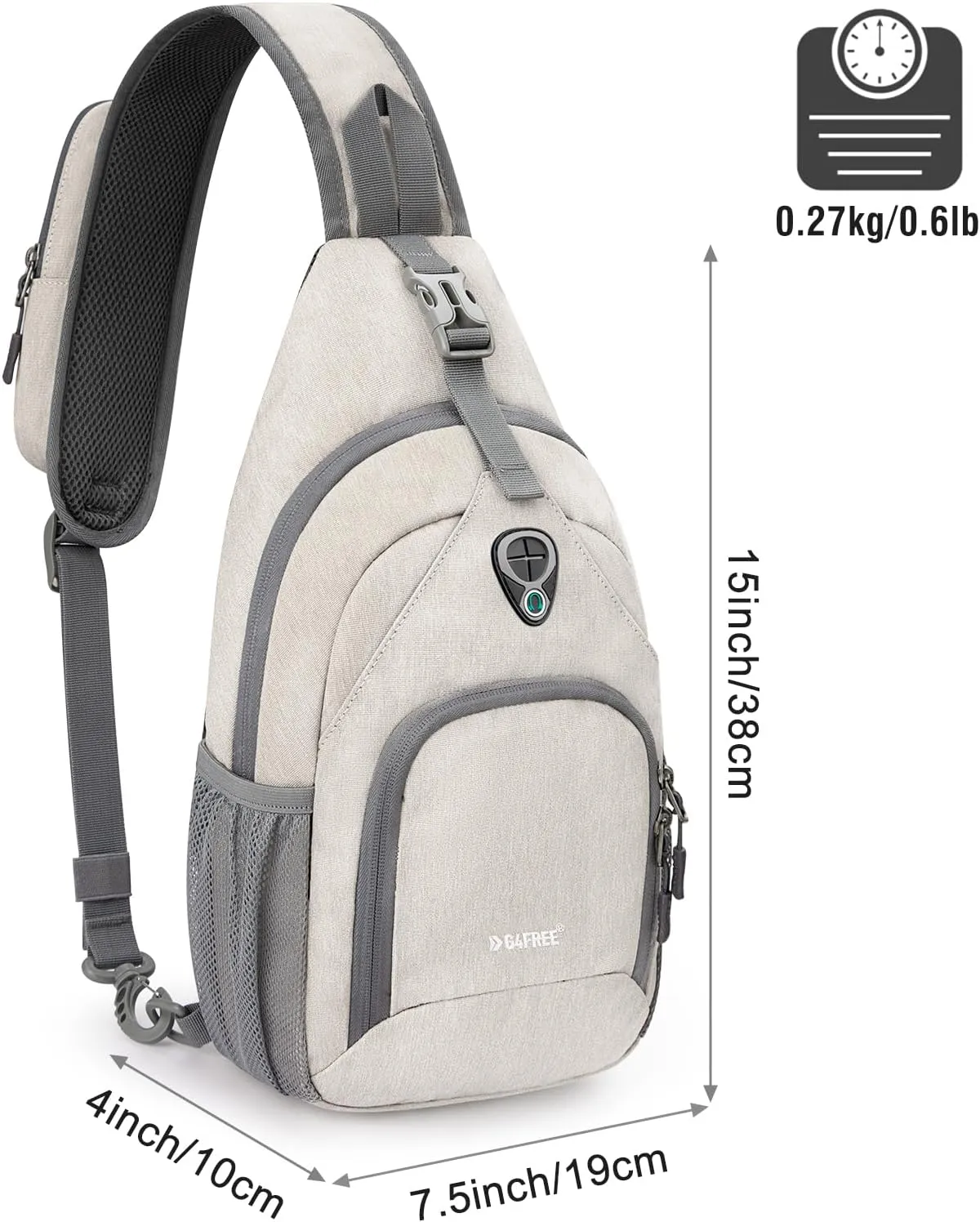 G4Free RFID Sling Bag Crossbody Backpack Small Chest Shoulder Bag Hiking Outdoor