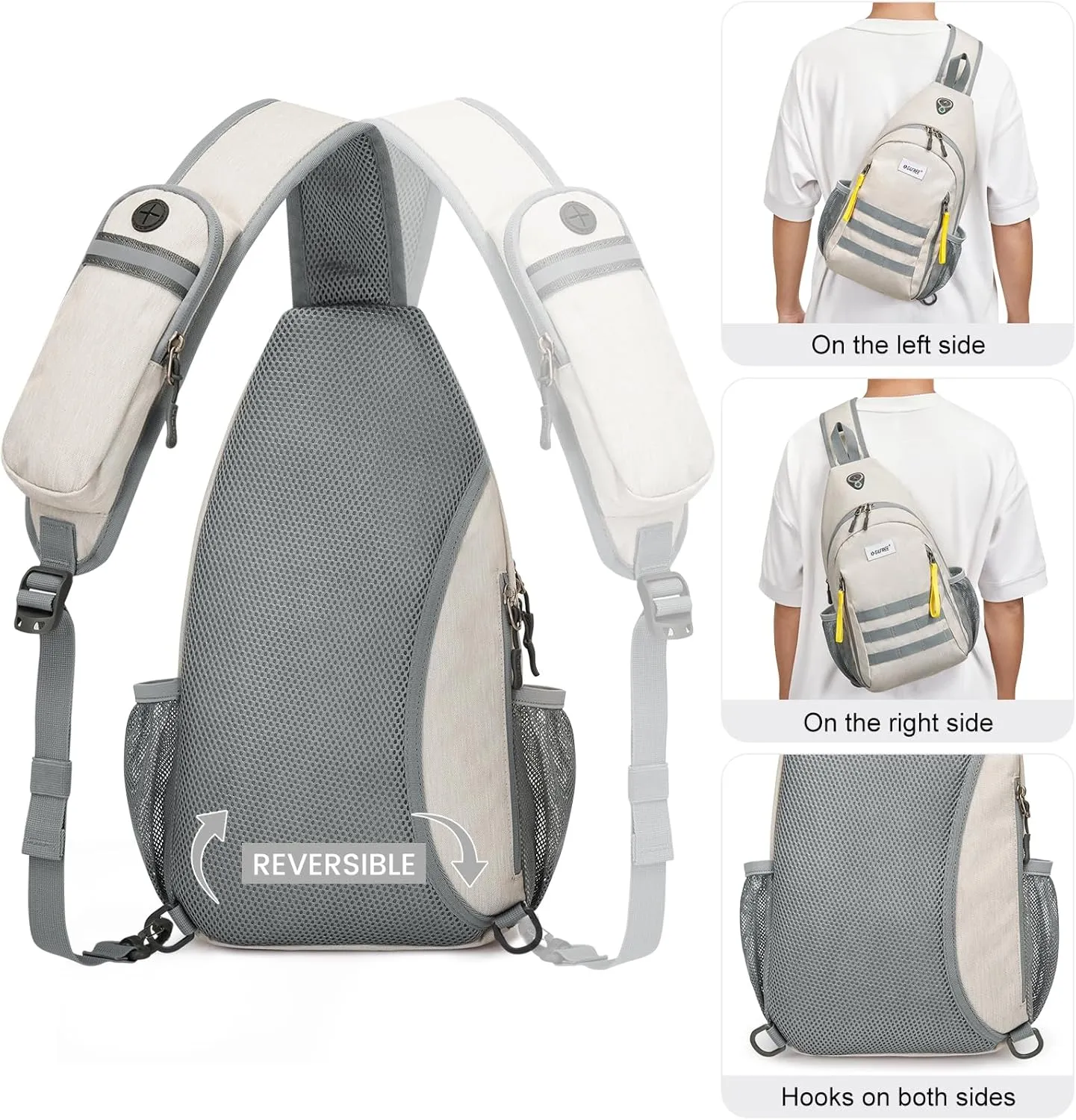 G4Free Sling Bag RFID Blocking Crossbody Backpack Travel Chest Bag Hiking Daypack for Women Men Outdoor Sports