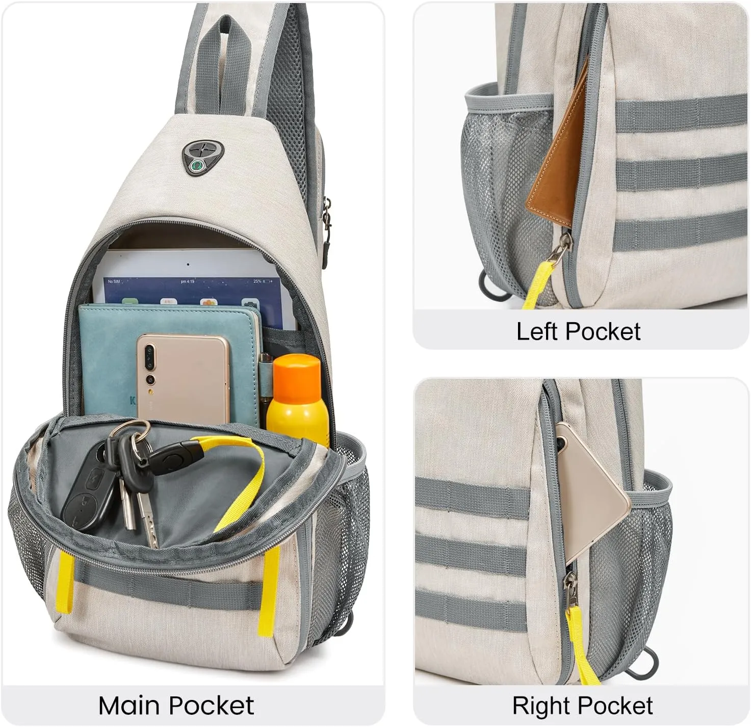 G4Free Sling Bag RFID Blocking Crossbody Backpack Travel Chest Bag Hiking Daypack for Women Men Outdoor Sports