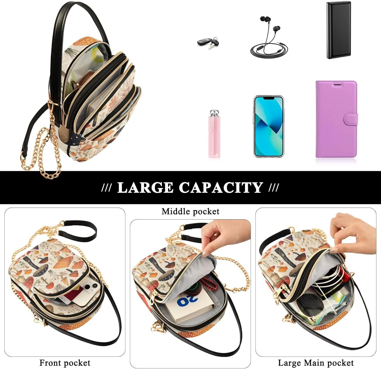 GAIGEO Fantasy Sea Of Clouds And Whale Shoulder Bag, Casual Crossbody Purse Crossbody Purse with Long Strap