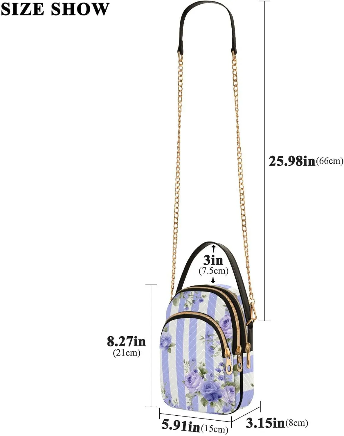 GAIGEO Watercolor Pink and White Flower Shoulder Purse Crossbody, Woman Crossbody Bag, Small Handbags Crossbody for Women