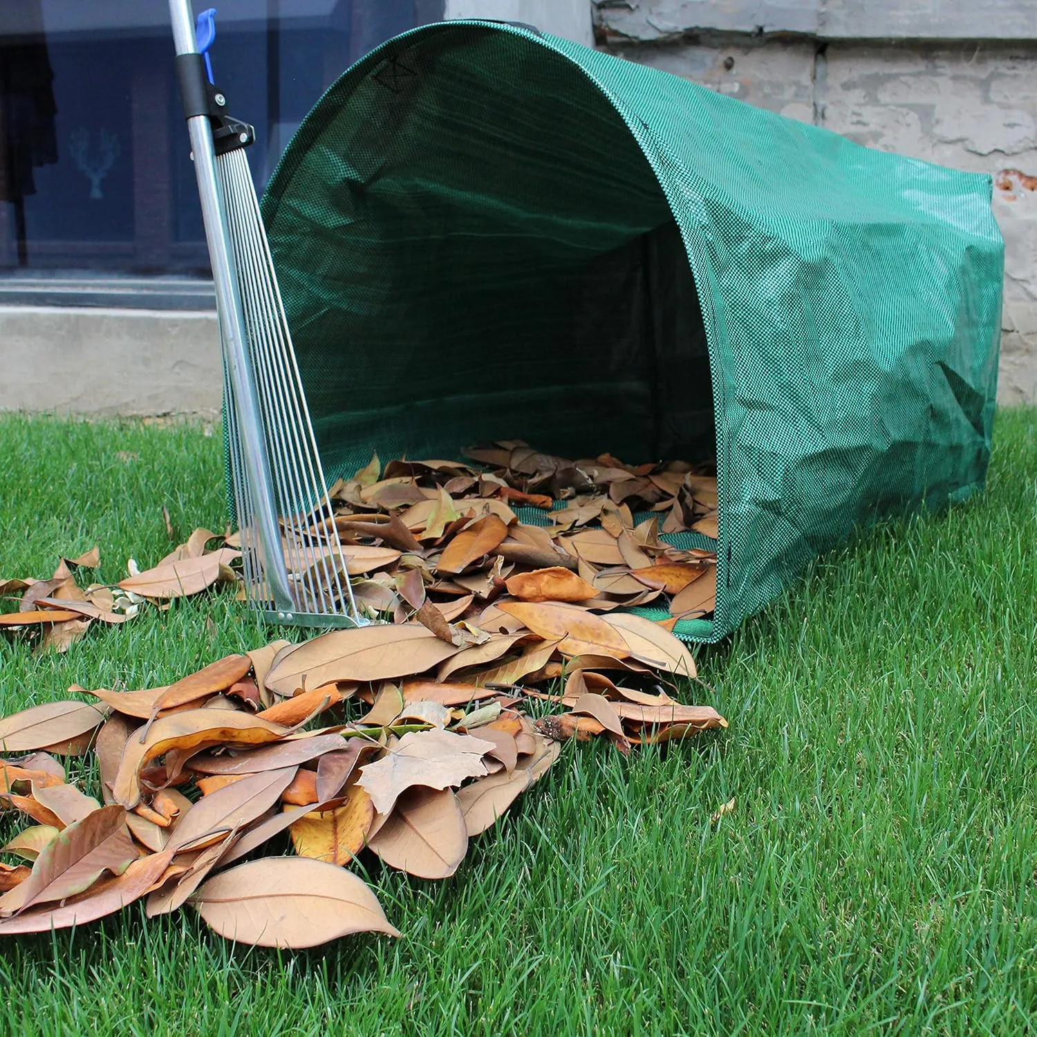 Gardzen 2-Pack 53 Gallon Dustpan-Type Yard Waste Bags, Reusable Heavy Duty Collapsible Garden Leaf Bags, Stand-Up Yard Waste Bin for Leaves, Lawn Debris & Grass Clippings