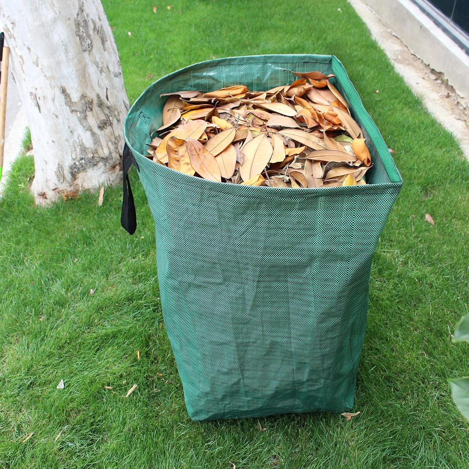 Gardzen 2-Pack 53 Gallon Dustpan-Type Yard Waste Bags, Reusable Heavy Duty Collapsible Garden Leaf Bags, Stand-Up Yard Waste Bin for Leaves, Lawn Debris & Grass Clippings