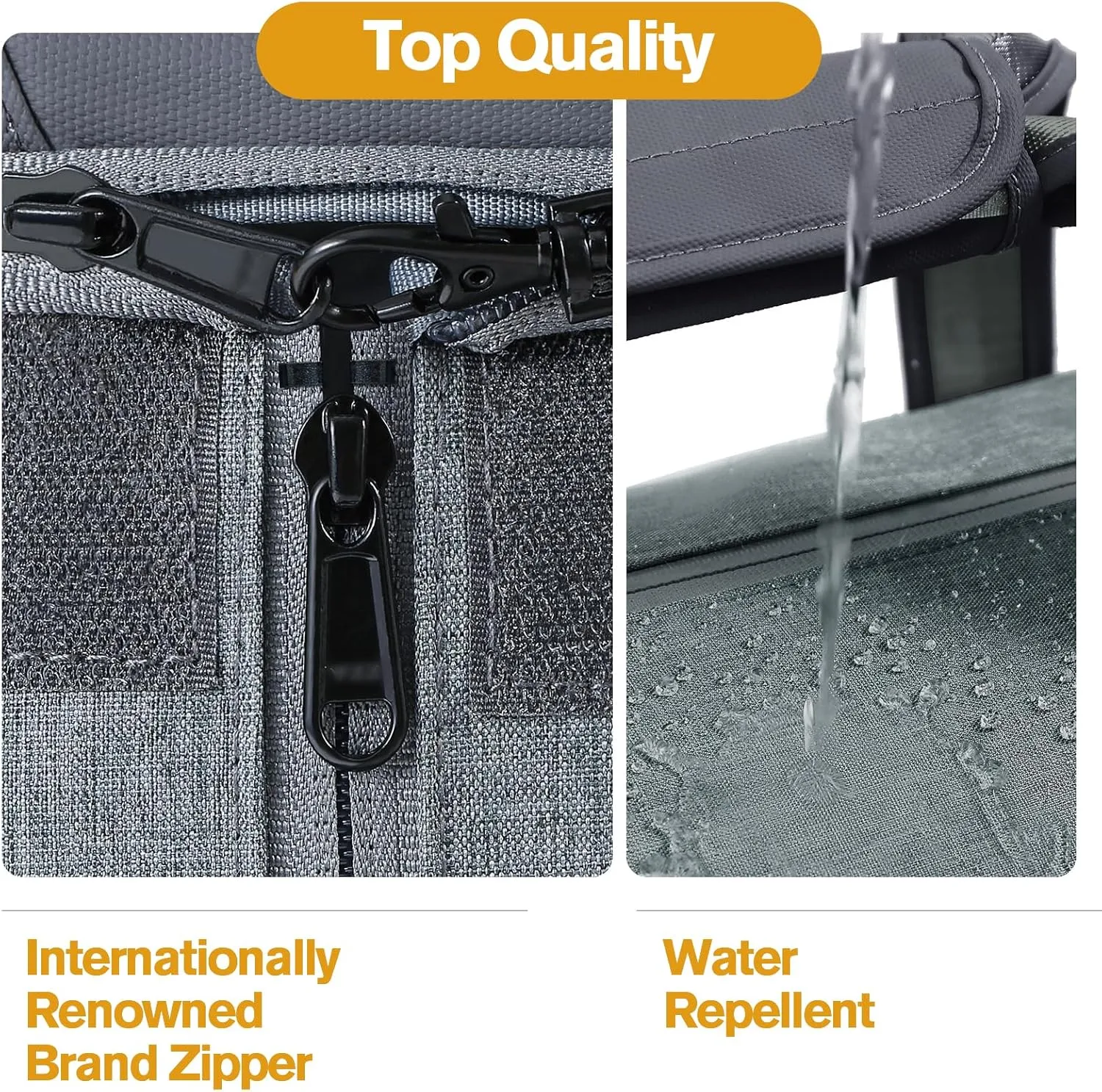 Garment Bags for Travel - Brand Zipper - Water Repellent Garment Bag with Shoe Compartment - 2 in 1 Convertible Suit Bag Travel with Shoe Bags - Medium Dark Gray