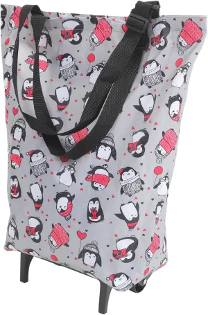 Gatuida Compact Foldable Wheeled Tote Bag Portable Shopping Cart with and Construction Easy Maneuverability for Groceries Laundry and Travel