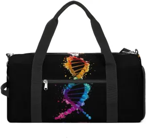 Gay DNA Science Sports Gym Bag Lightweight Travel Duffle Bag Carry on Weekender Bags for Women Men