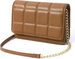 GEEAD Small Purses for Women Trendy Quilted Leather Mini Crossbody Wallet Chain Little Shoulder Phone Purse Evening Bag
