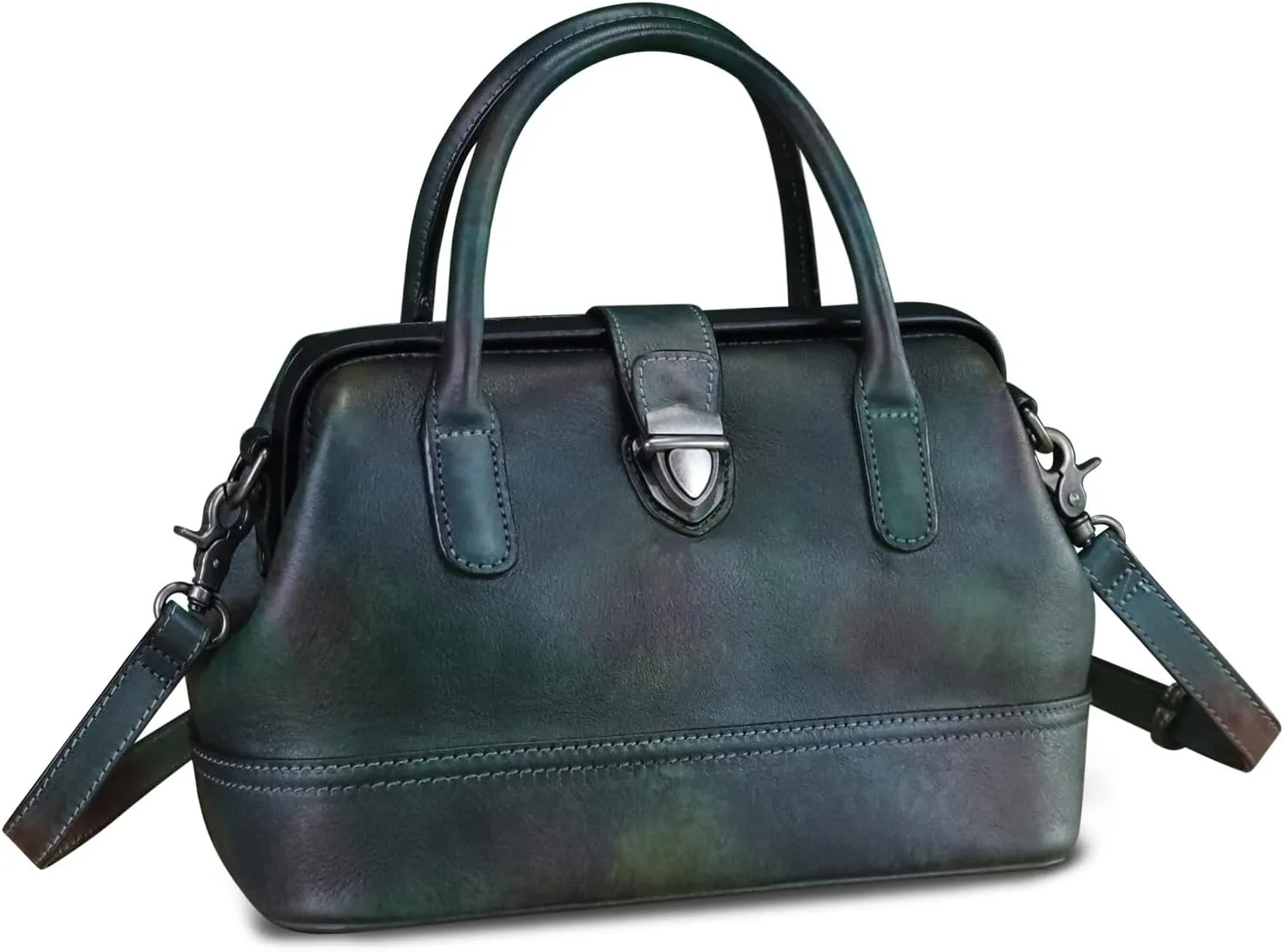 Genuine Leather Purses and Handbags for Women Vintage Handmade Real Leather Shoulder Bag Crossbody Satchel Purse with Strap