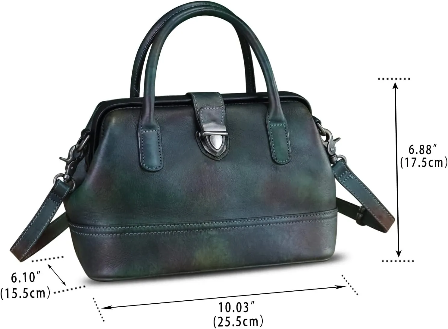 Genuine Leather Purses and Handbags for Women Vintage Handmade Real Leather Shoulder Bag Crossbody Satchel Purse with Strap