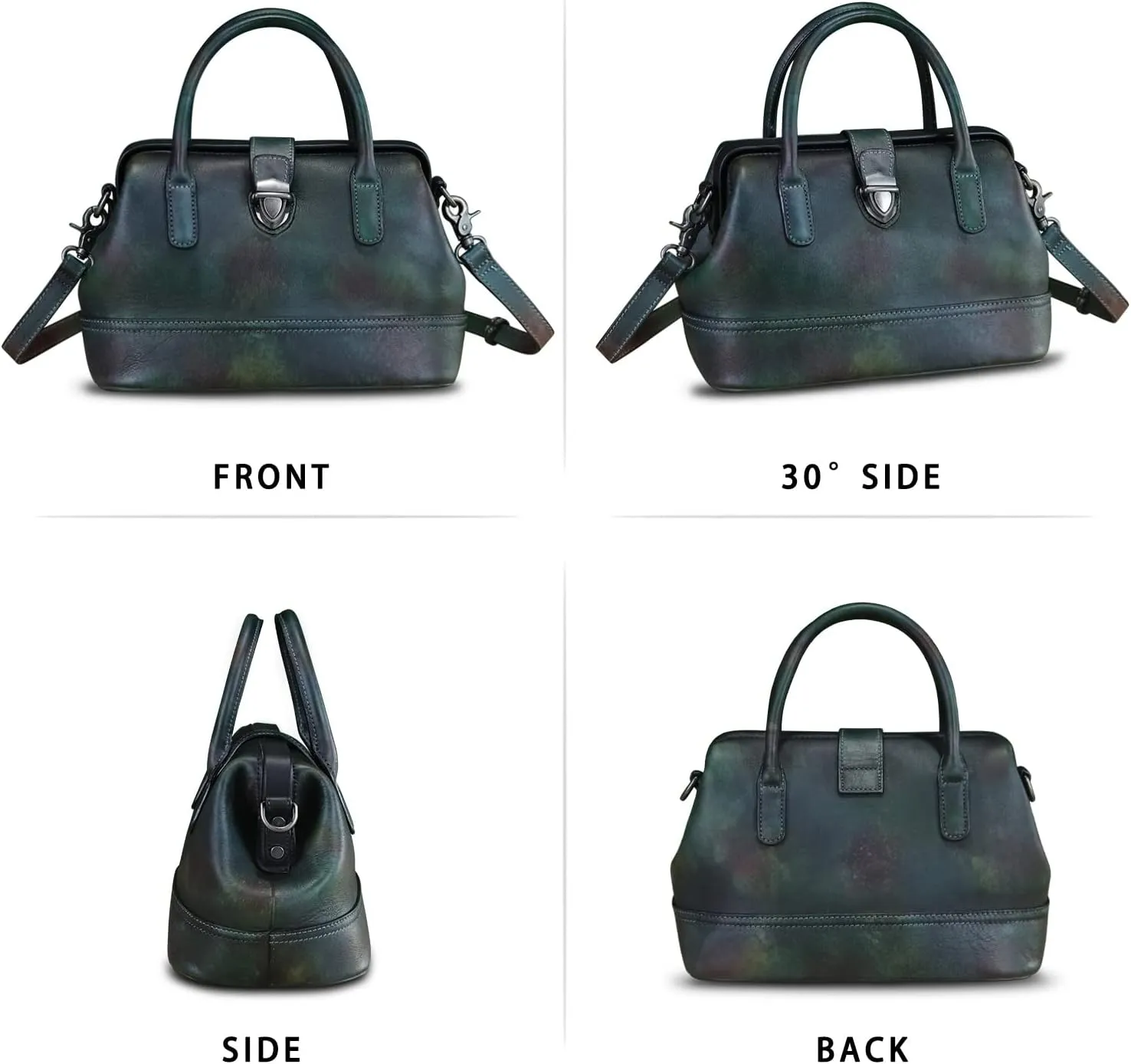 Genuine Leather Purses and Handbags for Women Vintage Handmade Real Leather Shoulder Bag Crossbody Satchel Purse with Strap
