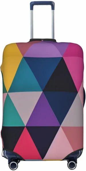 Geometric Triangles Travel Luggage Cover Fits 18-32 Inch Luggage, Elastic Suitcase Cover Protector with Concealed Zipper for Wheeled Suitcase Travel Accessories