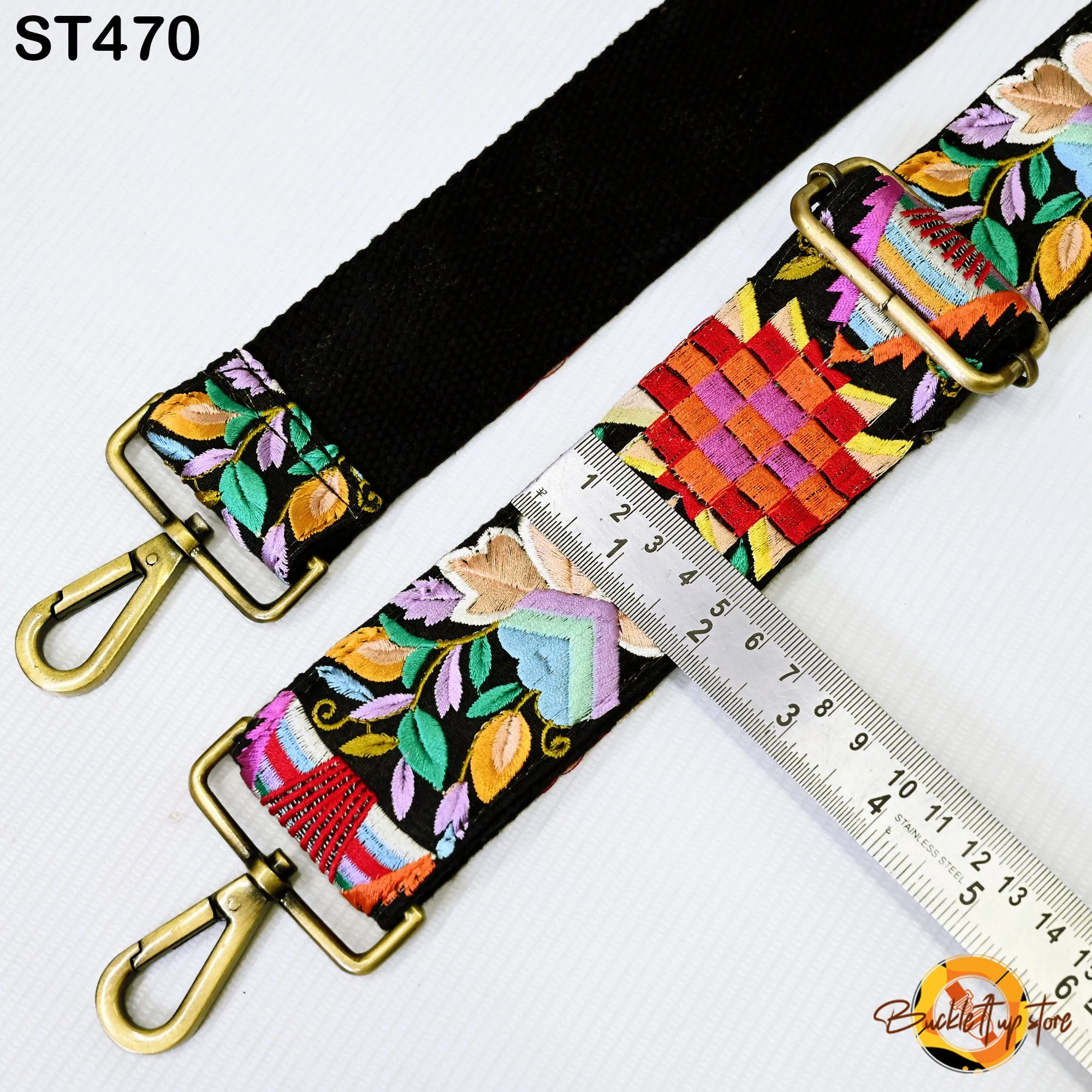 Gift Girlfriend Floral Embroidery Crossbody Strap for Sling Bag Replacement Strap Embroidered Boho Purse Strap Guitar Strap Handbag Strap