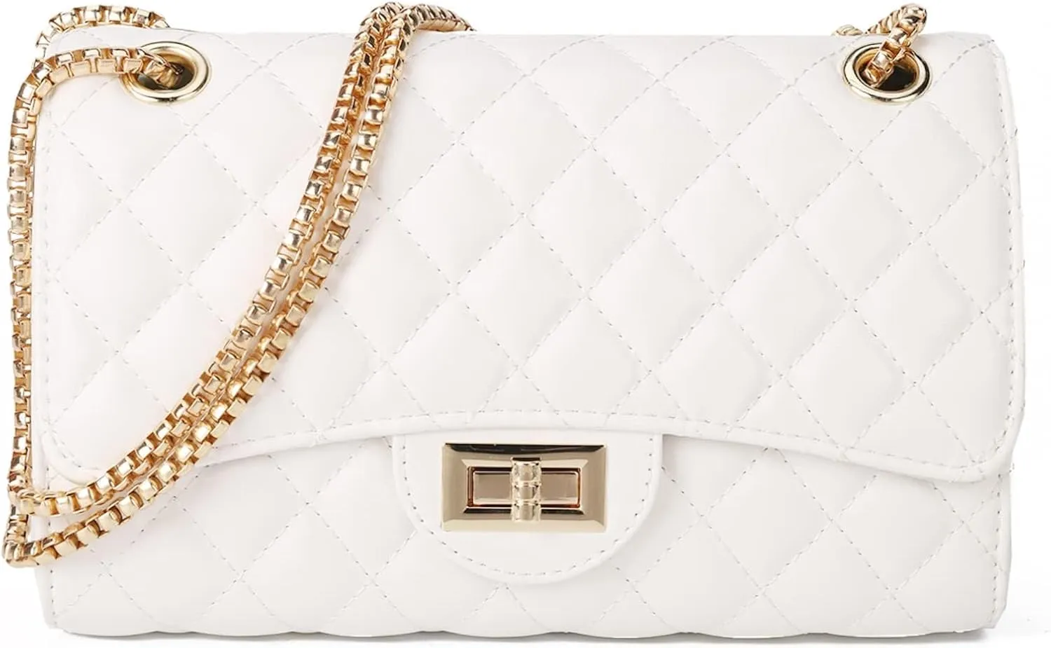 Gladdon Quilted Crossbody Purse for Women Trendy Ladies Shoulder Bag with Chain Designer Purses