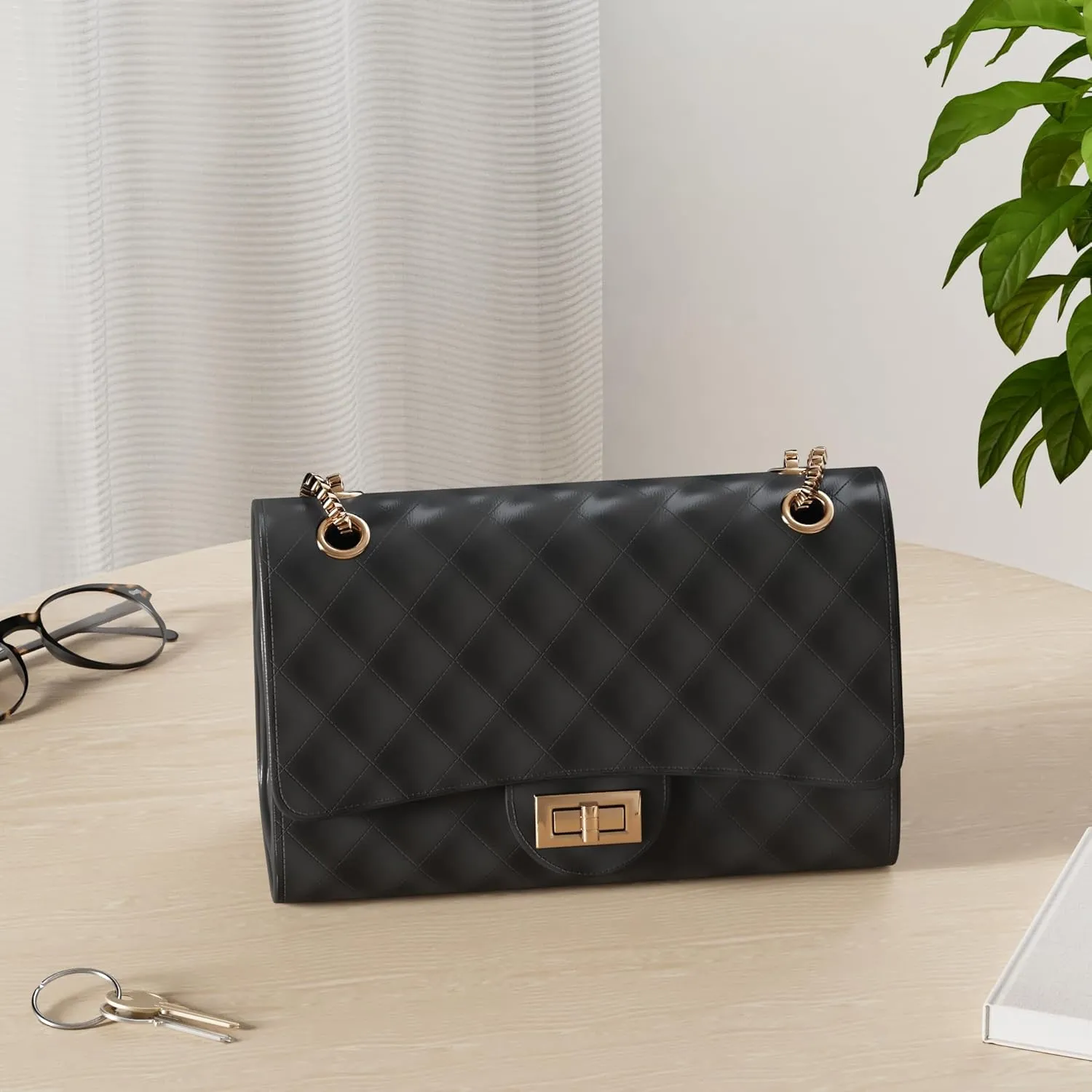 Gladdon Quilted Crossbody Purse for Women Trendy Ladies Shoulder Bag with Chain Designer Purses