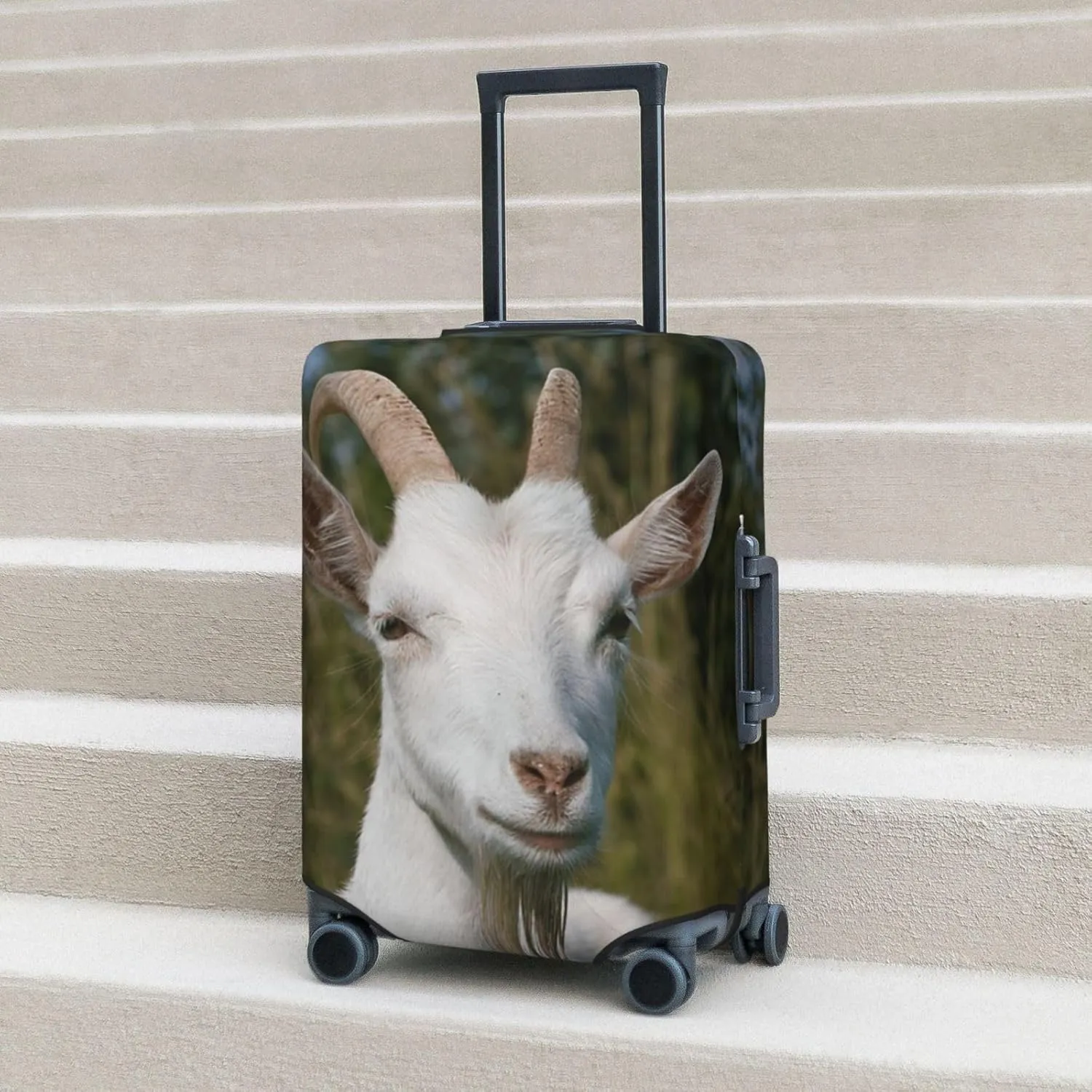 Goat Travel Luggage Cover Fits 18-32 Inch Luggage, Elastic Suitcase Cover Protector with Concealed Zipper for Wheeled Suitcase Tsa Approved