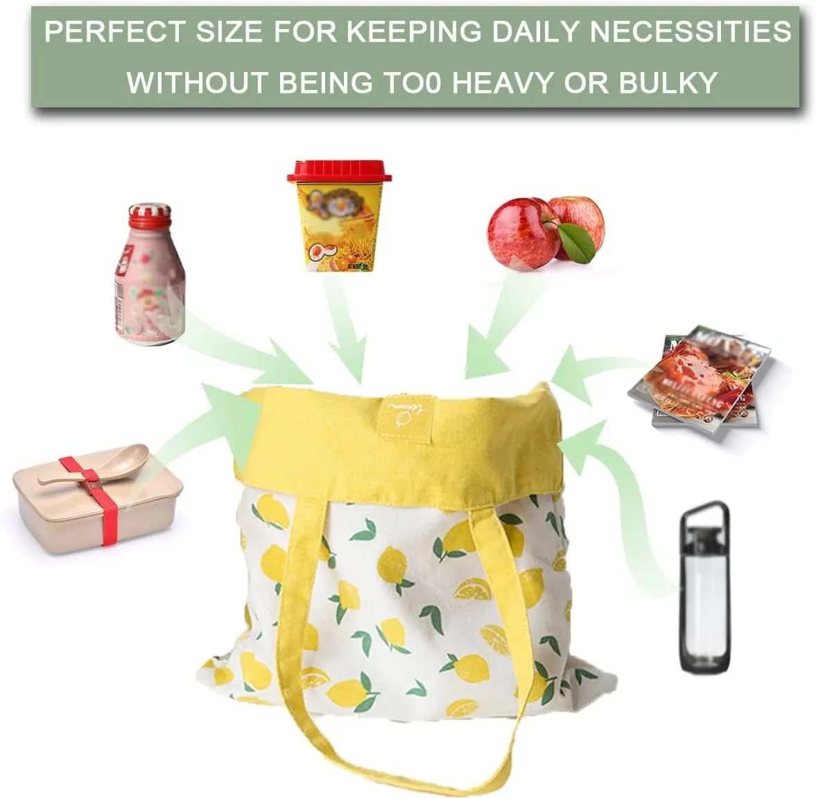 GOLD XIONG PADISHAH Double-Sided Canvas Tote Bag, Reusable Shopping Bag, Shoulder Bag With Fruit Pattern