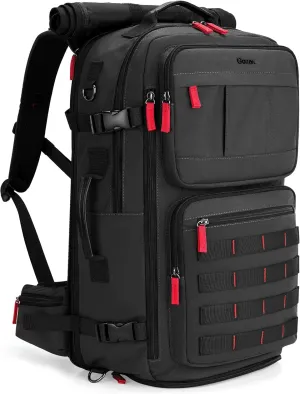 Gonex Travel Backpack, Large Carry-On Nylon Duffle Bag, 3-in-1 Convertible Laptop Bag for Men & Women, Durable for Work & Weekend Travel (Black)