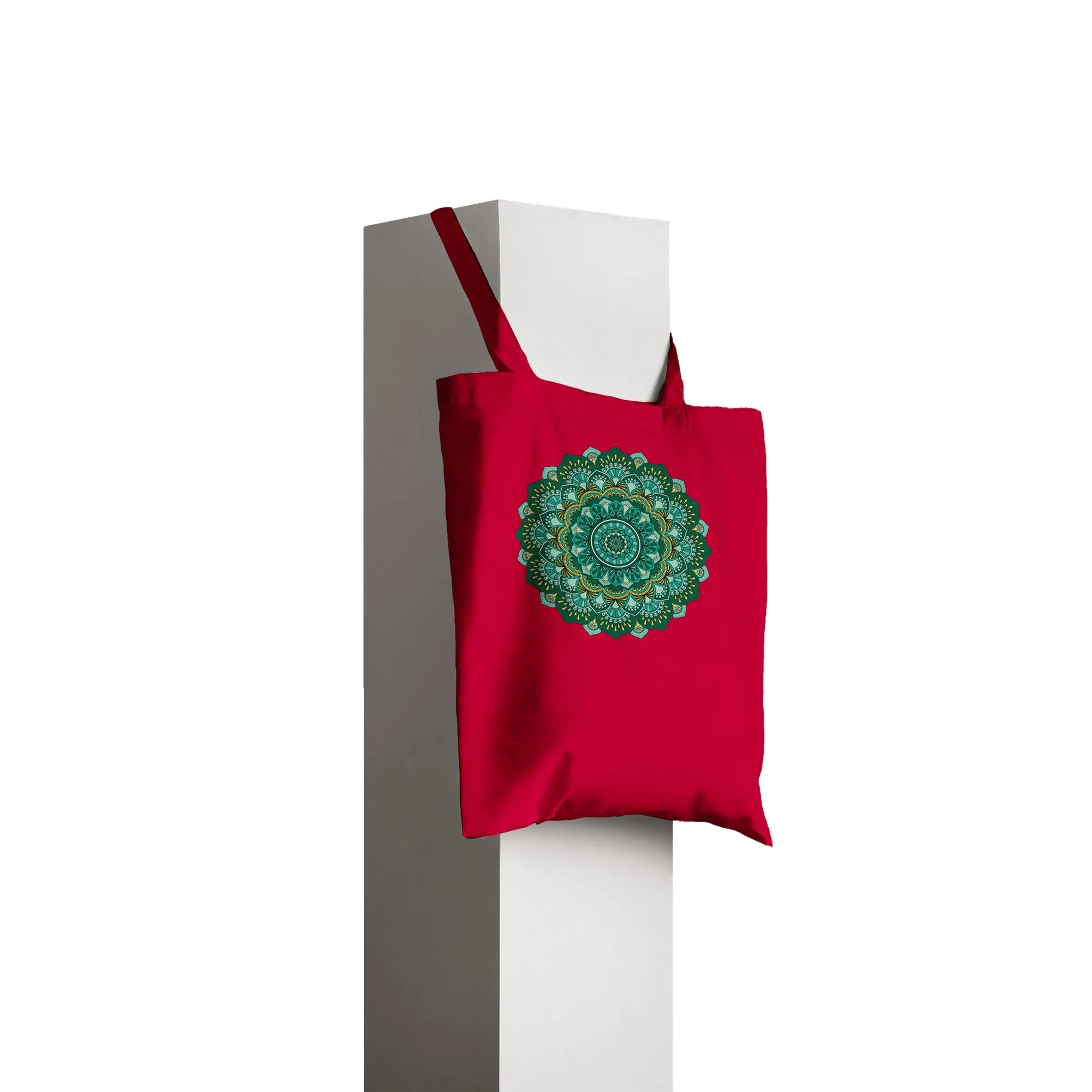 Green Mirage Mandala Tote Bag