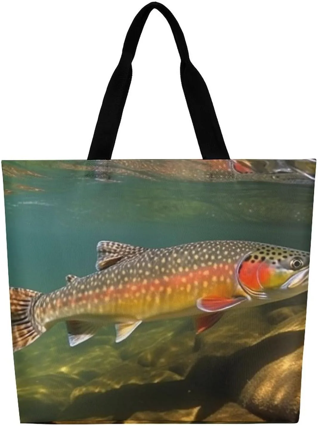 Grocery Bag Reusable Tote Bag Foldable Cute Little Fox Shopping Bag Handbag Washable Shoulder Bag for Travel