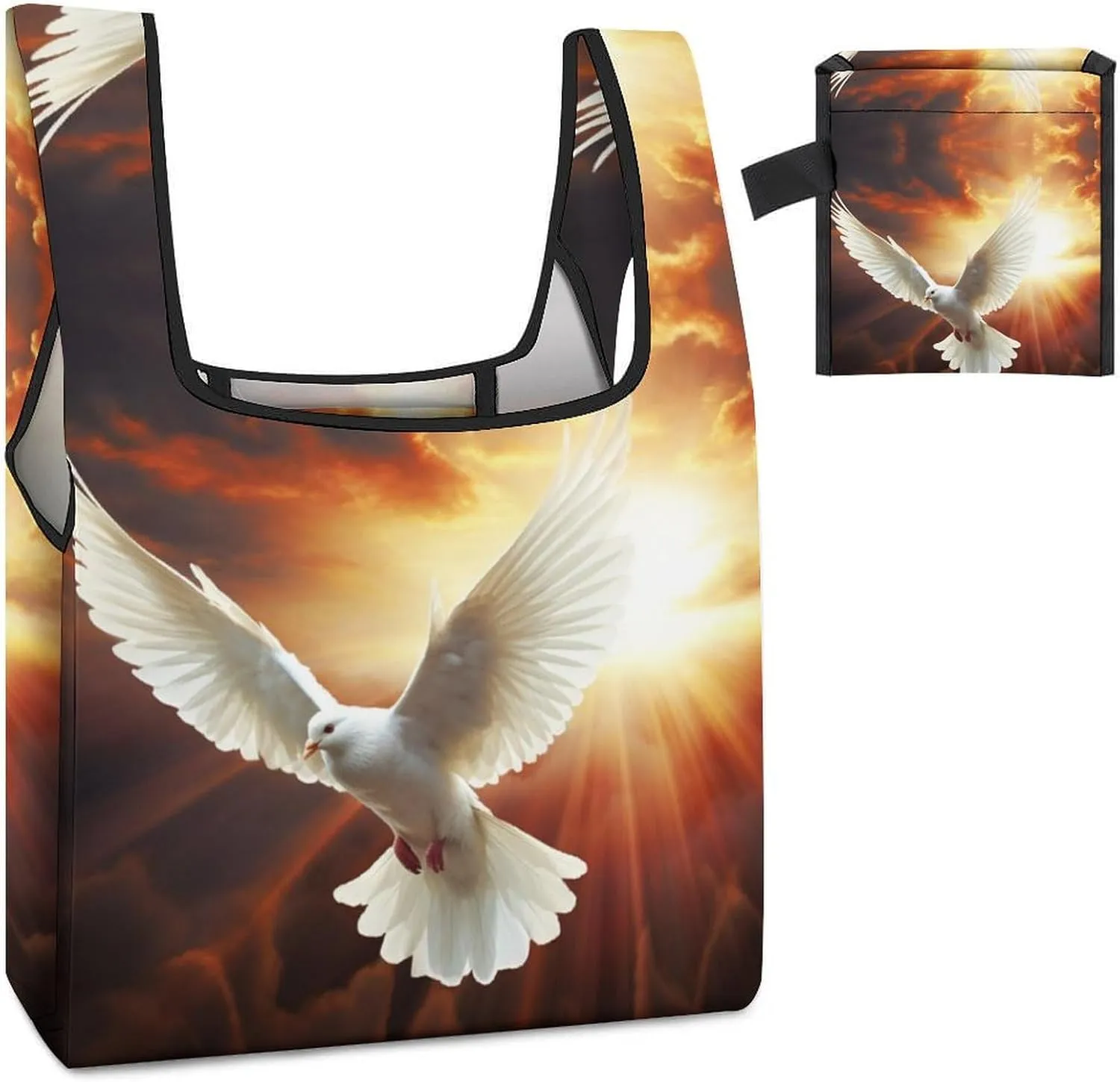 Grocery Bag Reusable Tote Bag Foldable Dog Paw Print Shopping Bag Handbag Washable Shoulder Bag for Travel
