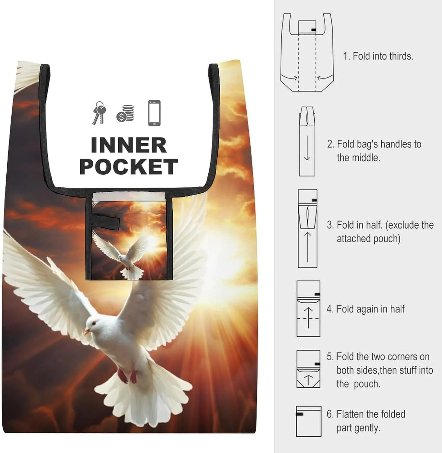 Grocery Bag Reusable Tote Bag Foldable Dog Paw Print Shopping Bag Handbag Washable Shoulder Bag for Travel