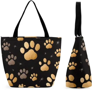 Grocery Bag Reusable Tote Bag Foldable Elephant And Baby Elephant Shopping Bag Handbag Washable Shoulder Bag for Work
