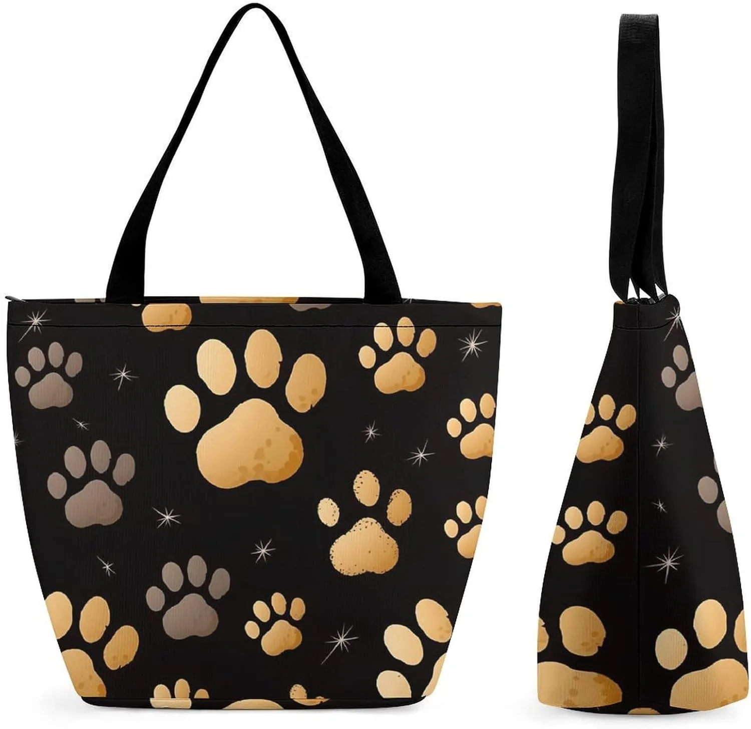 Grocery Bag Reusable Tote Bag Foldable Elephant And Baby Elephant Shopping Bag Handbag Washable Shoulder Bag for Work