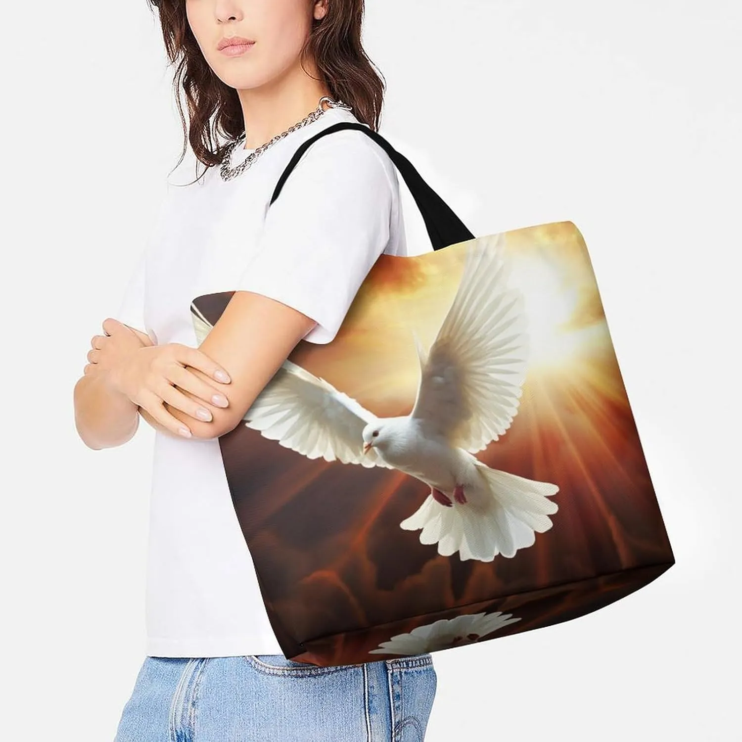Grocery Bag Reusable Tote Bag Foldable Flying Dragon Shopping Bag Handbag Washable Shoulder Bag for Travel