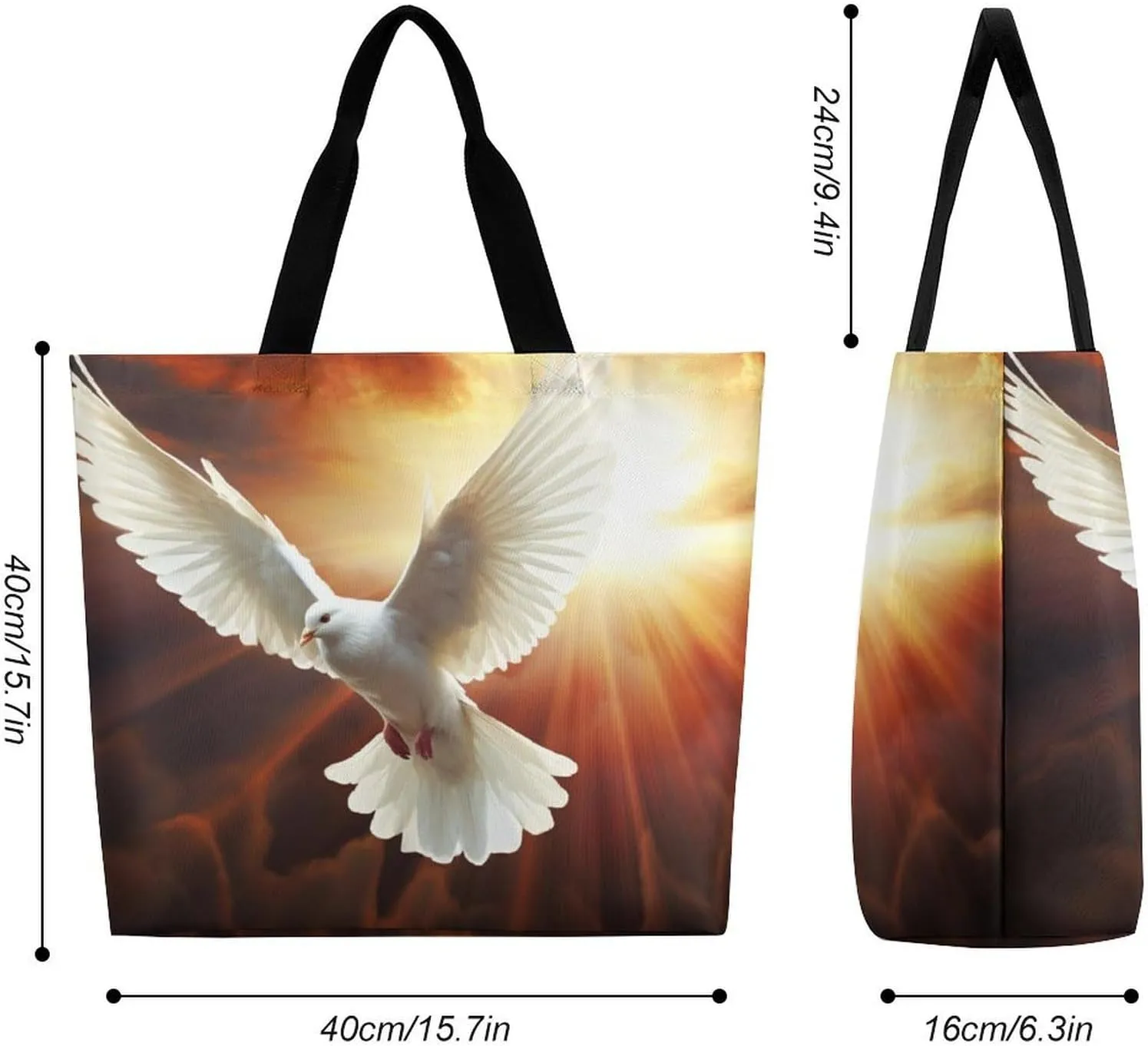Grocery Bag Reusable Tote Bag Foldable Flying Dragon Shopping Bag Handbag Washable Shoulder Bag for Travel