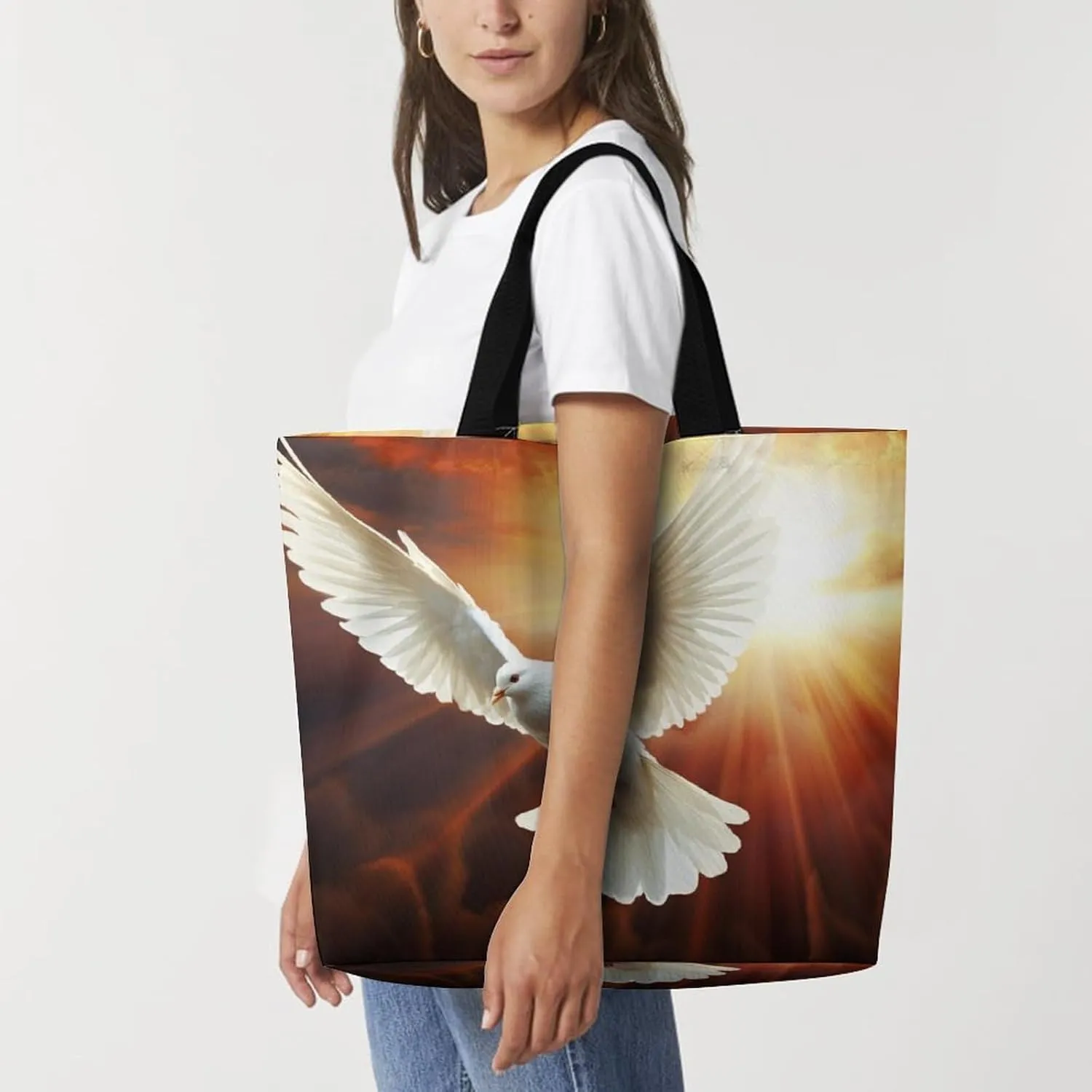 Grocery Bag Reusable Tote Bag Foldable Flying Dragon Shopping Bag Handbag Washable Shoulder Bag for Travel