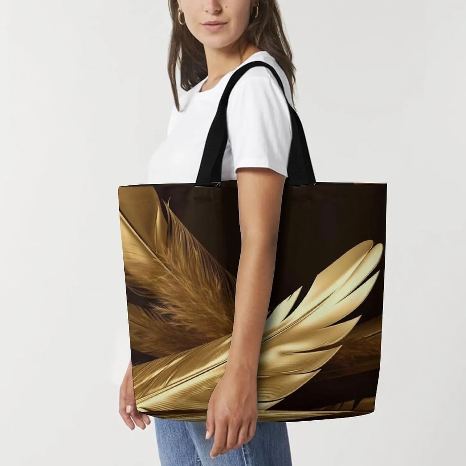 Grocery Bag Reusable Tote Bag Foldable Handmade Red Love Heart Shopping Bag Handbag Washable Shoulder Bag for Travel