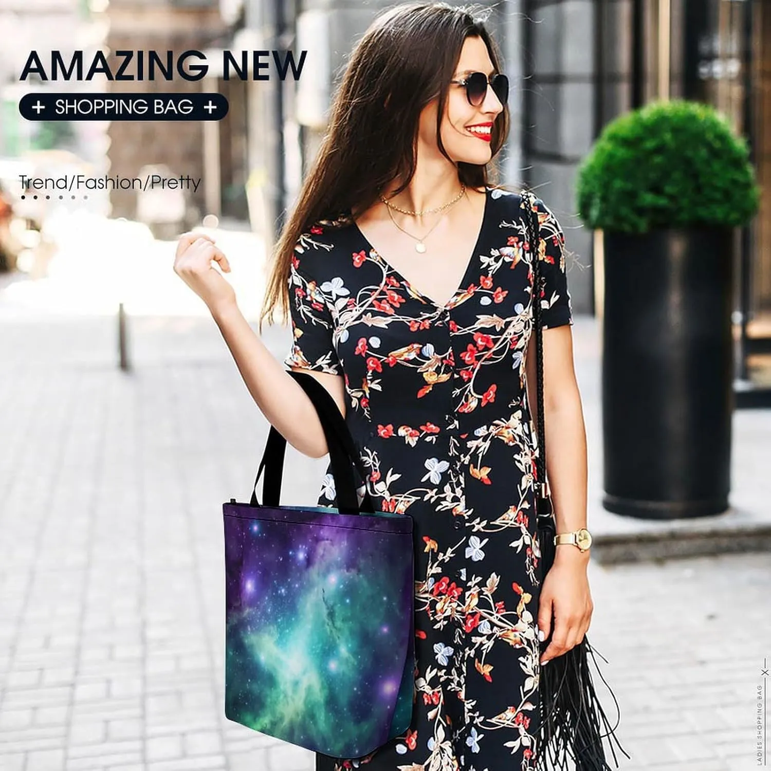 Grocery Bag Reusable Tote Bag Foldable Heron Shopping Bag Handbag Washable Shoulder Bag for Travel