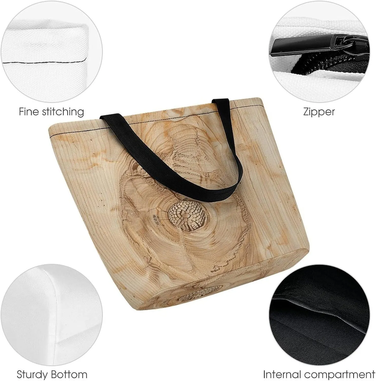 Grocery Bag Reusable Tote Bag Foldable White Cat Painting Shopping Bag Handbag Washable Shoulder Bag for Travel