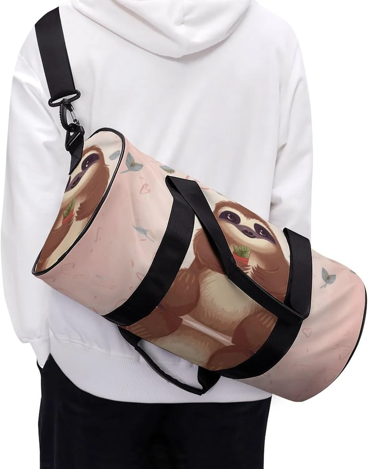 Gym Bag for Men Women Cute Sloth Duffel Bag Overnight Bag with Compartment Gym Sackpac