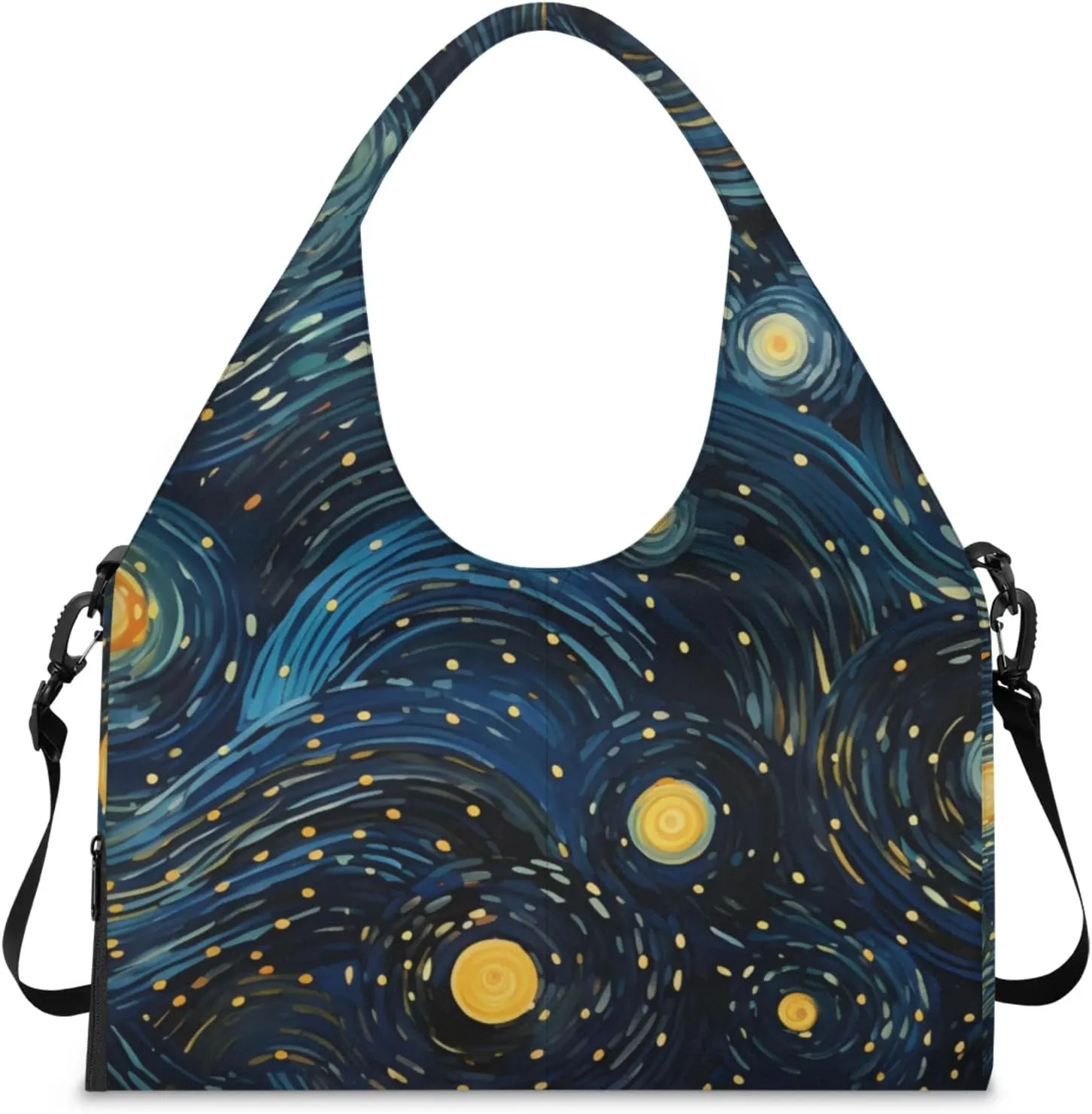 Gym Bag for Women Abstract Starry Sky Duffel Bag with Shoe Compartment and Yoga Mat Holder Portable Weekender Bags Travel Tote Bags