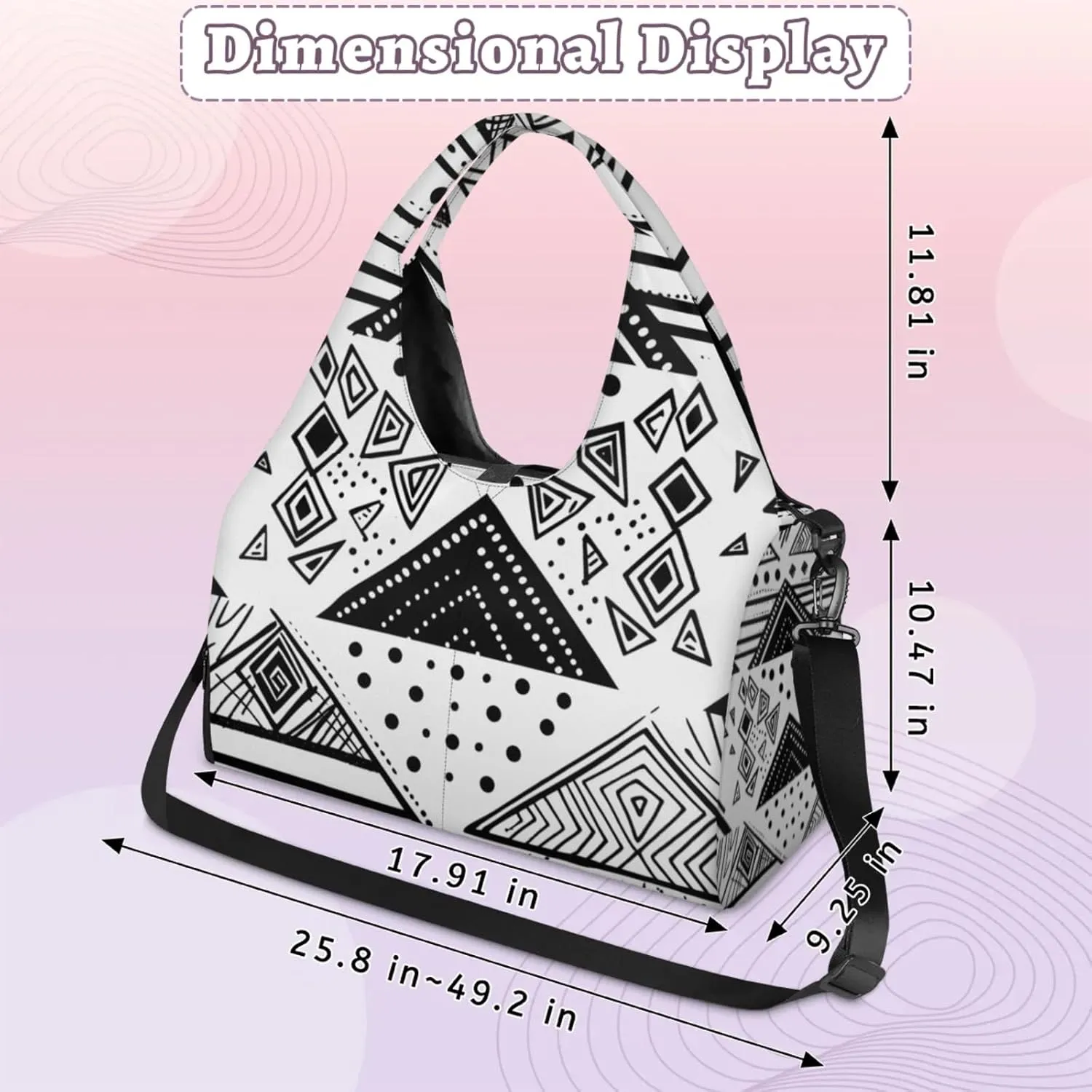 Gym Bag for Women Colorful Wood Board Duffel Bag with Shoe Compartment and Yoga Mat Holder Portable Weekender Bags