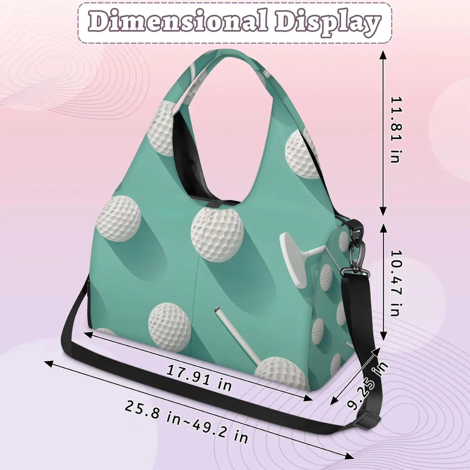 Gym Bag for Women Funny Golf Sport Duffel Bag with Shoe Compartment and Yoga Mat Holder Portable Weekender Bags Travel Tote Bags