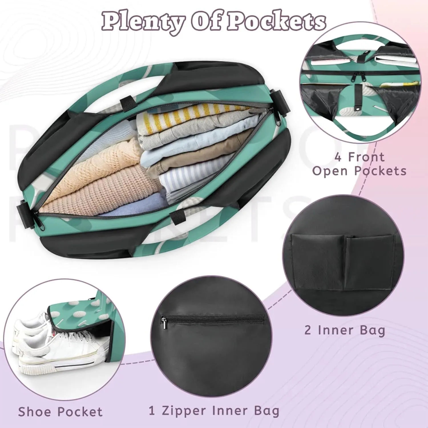 Gym Bag for Women Funny Golf Sport Duffel Bag with Shoe Compartment and Yoga Mat Holder Portable Weekender Bags Travel Tote Bags