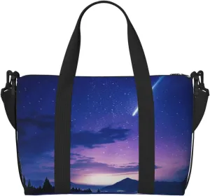 Gym Bag Night sky silhouette Duffel Bag for Men Women Travel Overnight Bag with Shoe Compartment Workout Bags