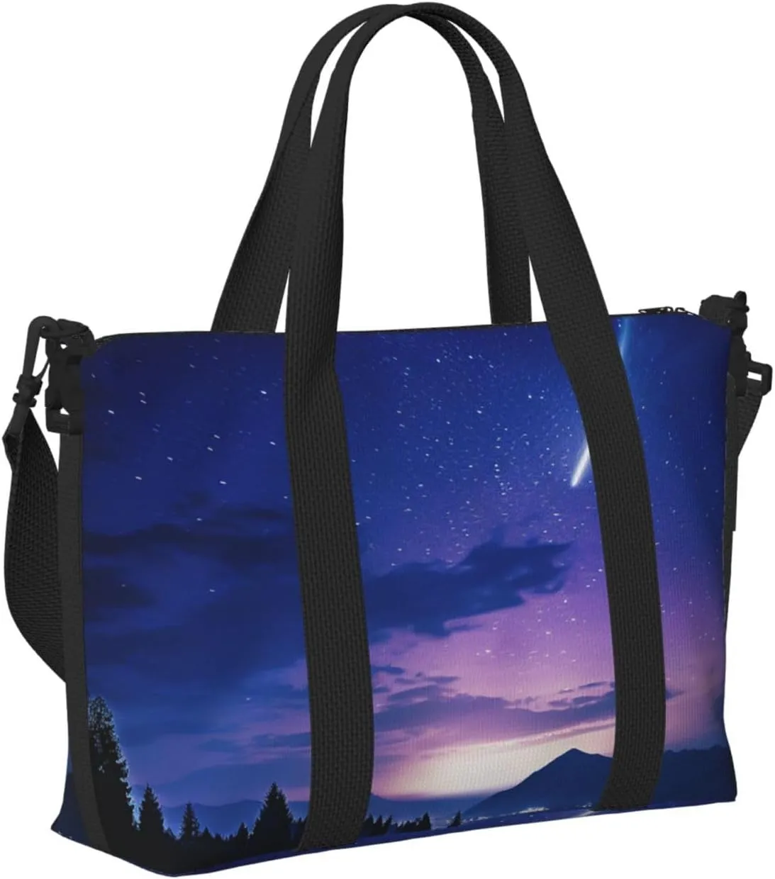 Gym Bag Night sky silhouette Duffel Bag for Men Women Travel Overnight Bag with Shoe Compartment Workout Bags