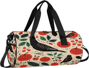Gym Bags for Men Women Bird Fruit Sports Duffel Bags Carry On Travel Duffle Bag with Detachable Adjustable Shoulder Strap Overnight Weekender Bag