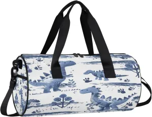 Gym Bags for Men Women Funny Dinosaurs Sports Duffel Bags Carry On Travel Duffle Bag with Detachable Adjustable Shoulder Strap Overnight Weekender Bag