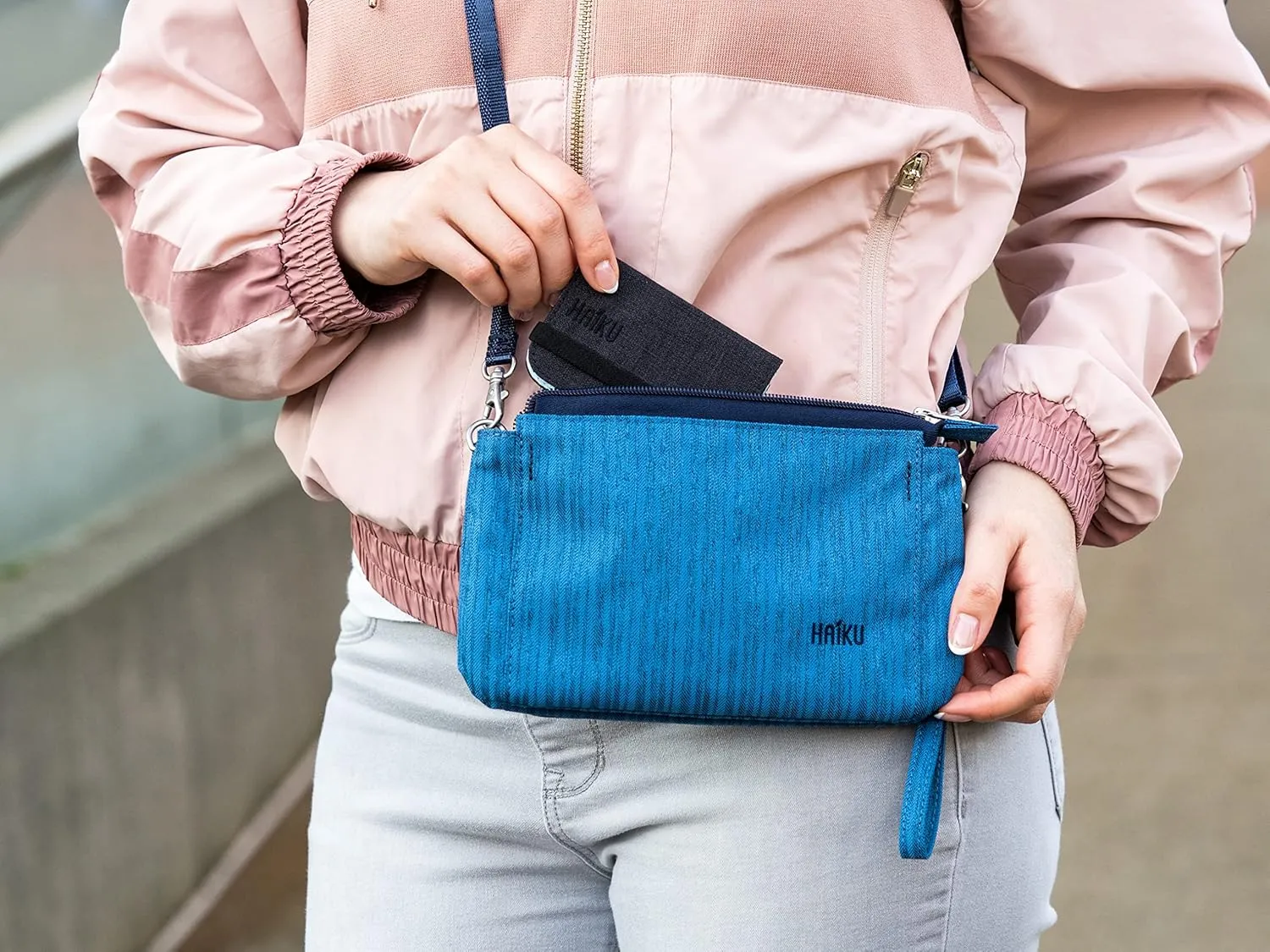 HAIKU Women's Small Stride Crossbody RFID Blocking Wristlet Wallet