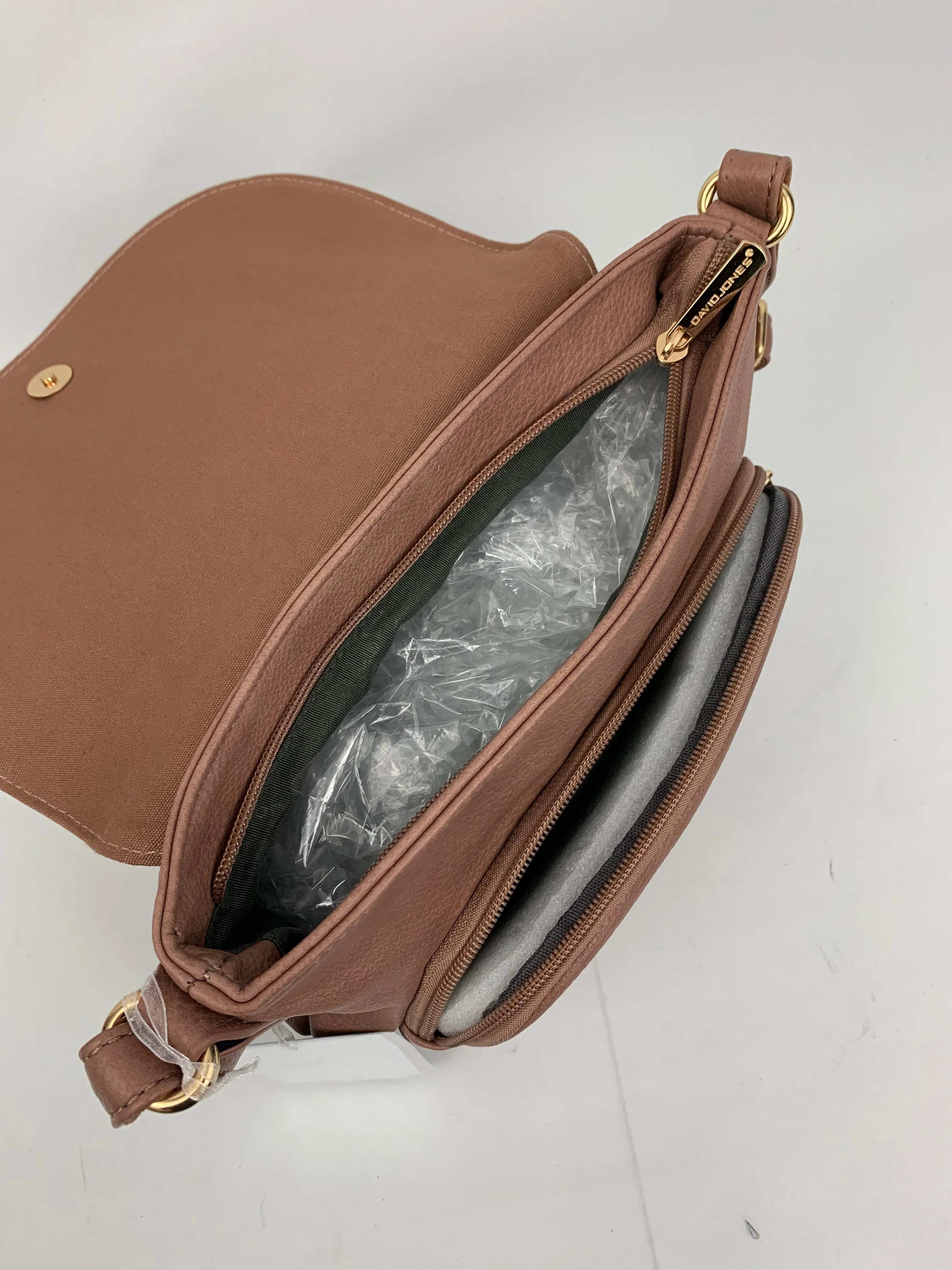 HAMBURG DEEP PINK - Soft faux leather saddle shoulder bag